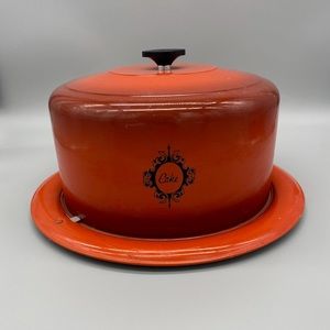 Vintage/ MCM/ 1960s/ West Bend/ Continental/ Round Cake/ Humidor/ Carrier/